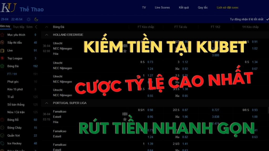 Cách xem trực tiếp bóng đá tại nhà cái Kubet